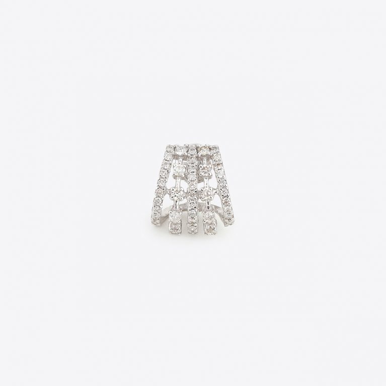 Classic Multiple Arch Linear Hoop Diamond Earrings