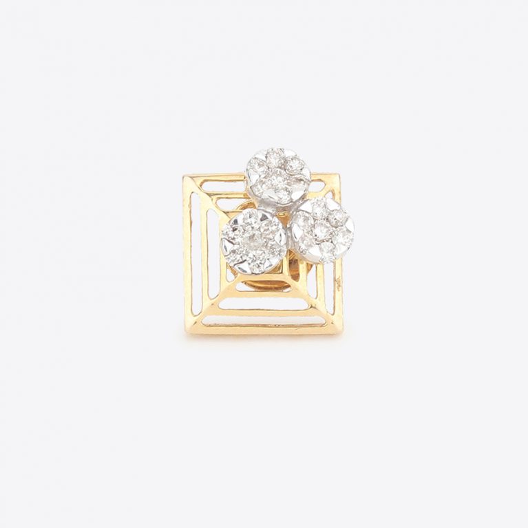 Coupling of Bloomy Blossoms Stud Diamond Earrings