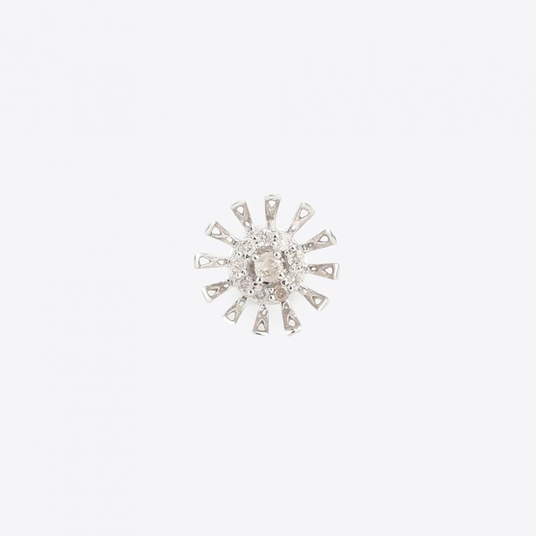 Fascinating Surya Kiran White Gold Stud Diamond Earrings