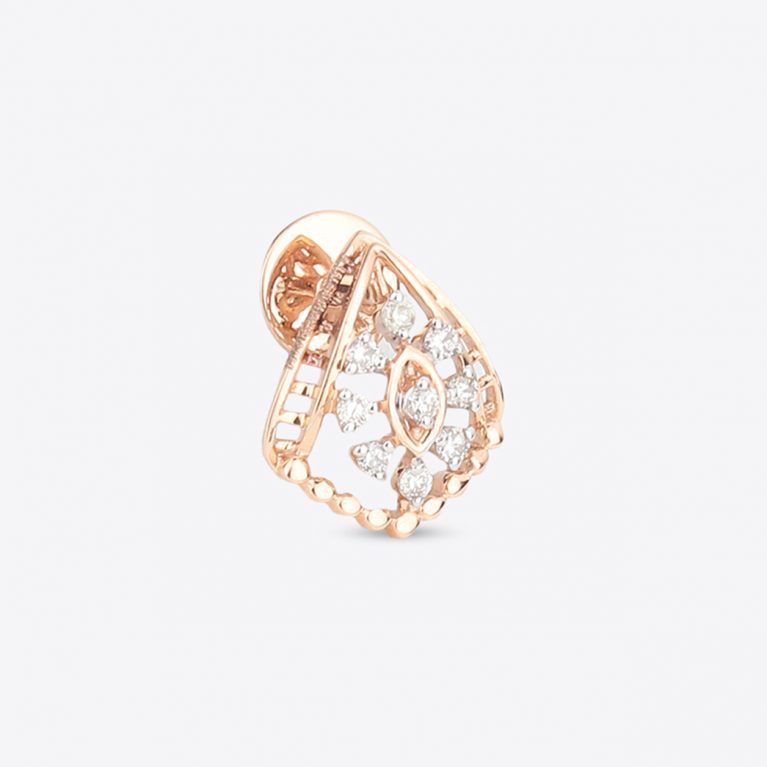 Dreamy Potter's Philosopher's Stone Rose Gold Stud Diamond Earrings