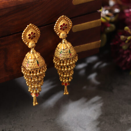 Chic Chandeliers Jhumki Styled Gold Earrings