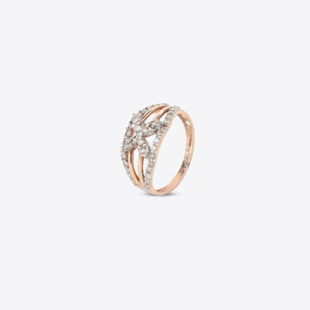 Glimming Wings of Butterfly Rose Gold Diamond Rings
