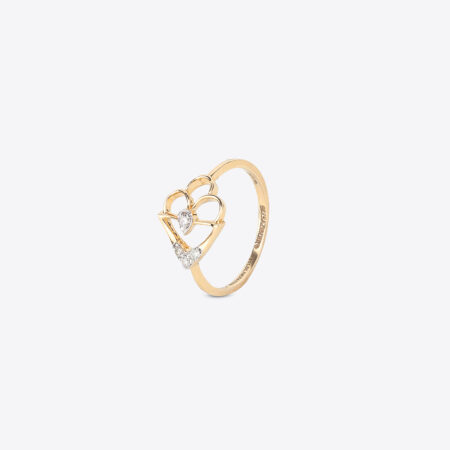 Elegant Trio of Ensembled Semi-circles Rose Gold Diamond Ring