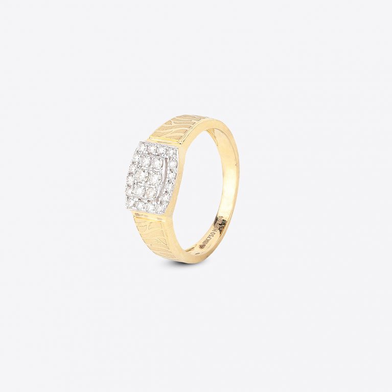 Glossy Cyril Yellow Gold Diamond Ring