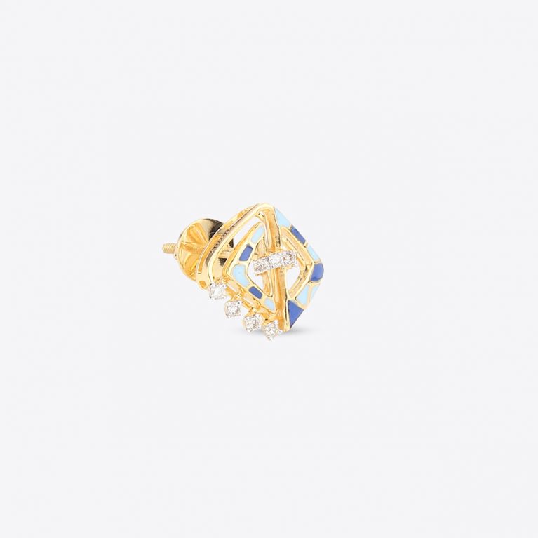 Magical Twist Stud Diamond Earrings