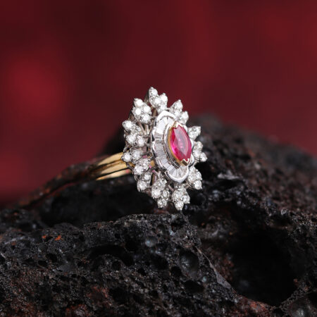 Glitzy Cosmos Pink Sapphire Diamond Ring