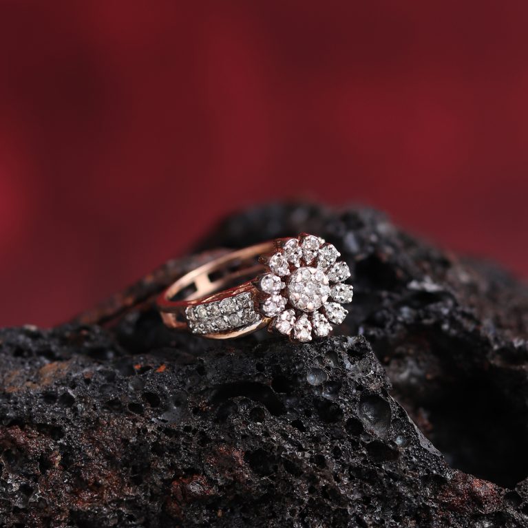 Flicker Sunflower Rose Gold Diamond Ring