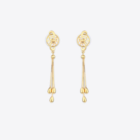 Circle of Infinity Gold Drop Earring