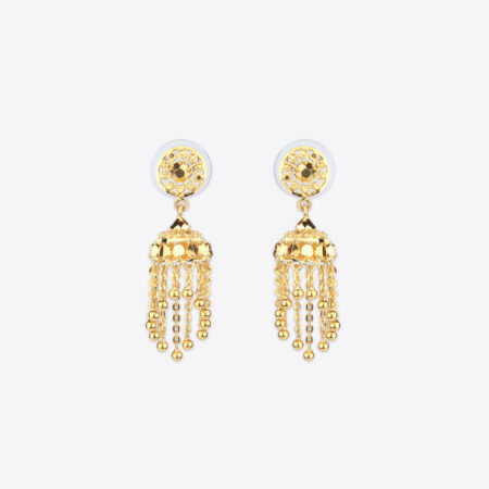 Gllitzy Wavy Twerked Jumki Styled Gold Earring
