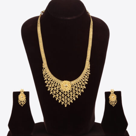 Enchanting Timeless Golden Fringes Gold Necklace Set