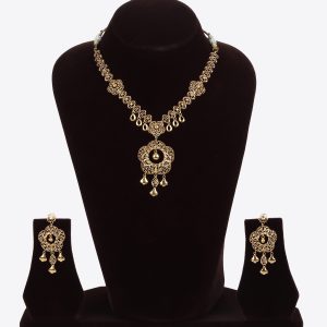 Artistic Flowing Filigrees Gold Necklace Set